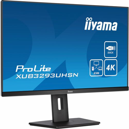 Monitor Iiyama LCD Business XUB3293UHSN-B5 80,1 cm (31,5'), 3840x2160 (4K UHD), IPS, 350cd/m2, 4ms, HDMI, DisplayPort, USB-C 65W, črna