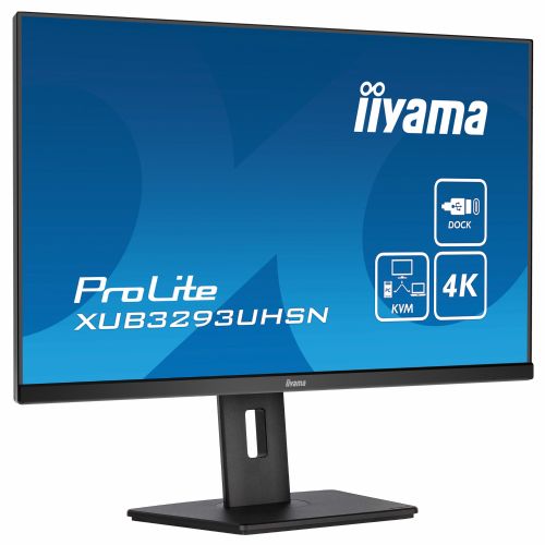 Monitor Iiyama LCD Business XUB3293UHSN-B5 80,1 cm (31,5'), 3840x2160 (4K UHD), IPS, 350cd/m2, 4ms, HDMI, DisplayPort, USB-C 65W, črna