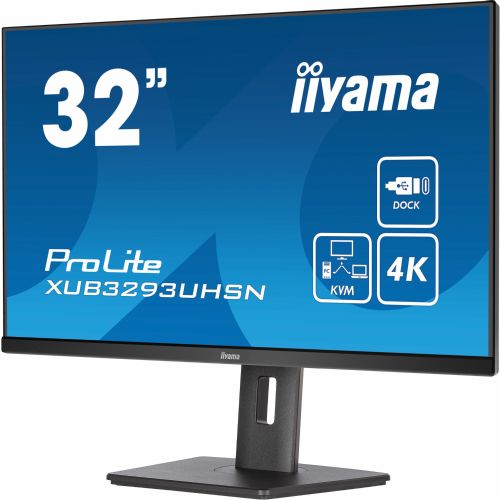 Monitor Iiyama LCD Business XUB3293UHSN-B5 80,1 cm (31,5'), 3840x2160 (4K UHD), IPS, 350cd/m2, 4ms, HDMI, DisplayPort, USB-C 65W, črna