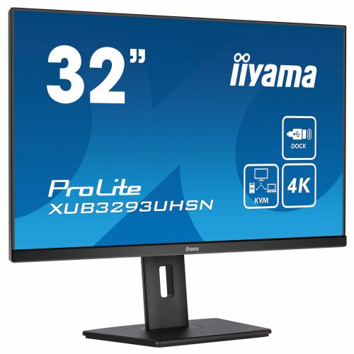 Monitor Iiyama LCD Business XUB3293UHSN-B5 80,1 cm (31,5'), 3840x2160 (4K UHD), IPS, 350cd/m2, 4ms, HDMI, DisplayPort, USB-C 65W, črna