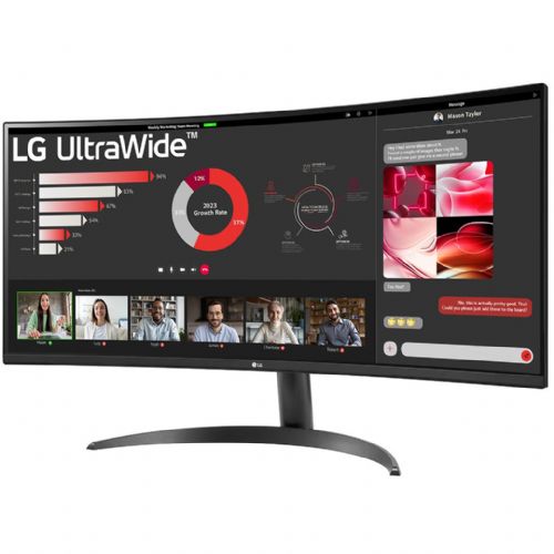 Monitor LG 34WR50QK-B, 86,4 cm (34"), 3440 x 1440 (QHD), VA, 300 cd/m2, 100 Hz, HDR10, 5 ms, 2 x HDMI, DP