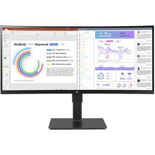 Monitor LG 34BQ77QC 86,4 cm (34"), 3440x1440 (UWQHD), 300 cd/m2, 21:9 5ms IPS HDMI USB-C 90W, UWQHD črna