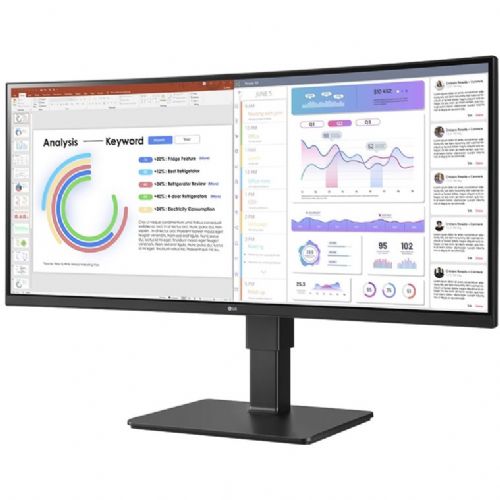 Monitor LG 34BQ77QC 86,4 cm (34"), 3440x1440 (UWQHD), 300 cd/m2, 21:9 5ms IPS HDMI USB-C 90W, UWQHD črna