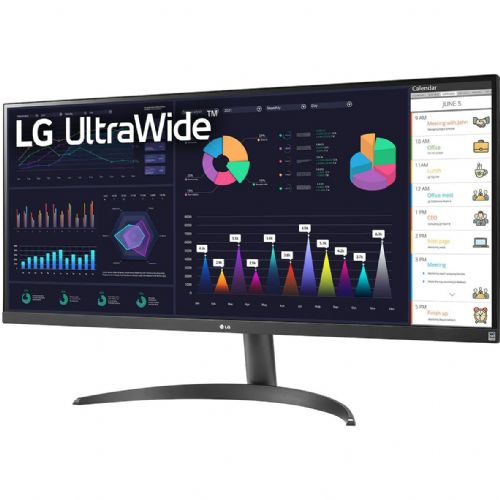 Monitor LG UltraWide 34WQ500-B, 86,36 cm (34"), 2560 x 1080 (QHD), IPS, 400 cd/ m2, 21 : 9, 5 ms, 100 Hz, HDMI, USB-C, črn