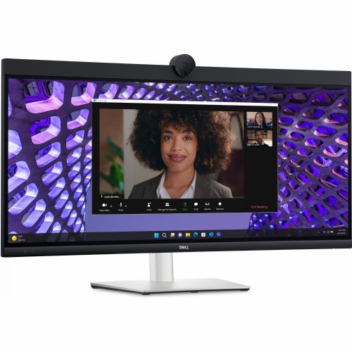 Monitor Dell 34 Curved P3424WEB 86,36 cm (34,0"), 3440x1440 (UWQHD), IPS, 300cd/m2, 21:9, 60Hz, kamera, zvočniki, USB-C 90W, siva (210-BFOB)