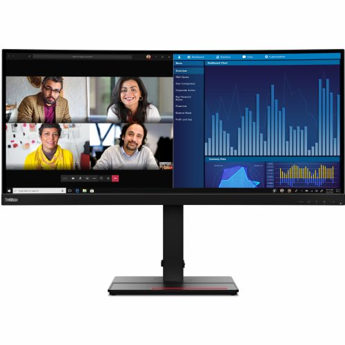 Monitor Lenovo ThinkVision P34w-20 86,36 cm (34,0"), 3440x1440 (UWQHD), IPS, 21:9 300cd/m2 1000:1 6ms, HDMI 2.0,DP 1.2, DP, USB-C 100W, USB HUB RJ45 3y