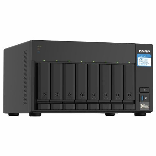 NAS sistem Qnap TS-832PX-4G 8 ležišč, 96 TB, 10 GBe, 4 GB RAM, 3x USB-A