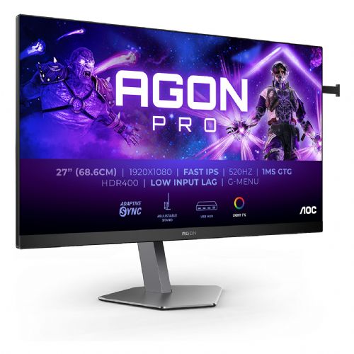 Monitor AOC AG276FK 68,6 cm (27"), 1920 x 1080 (FHD), IPS, 400 cd/m2, 0,3ms, 520Hz, 16:9, 10W, HDMI, DP