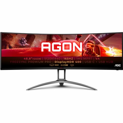 Monitor AOC AG493UCX2 124 cm (48,8 palcev), 5120x1440 (5K UHD), VA, 400 cd/m2, 1ms, 165Hz, G-Sync, HDMI