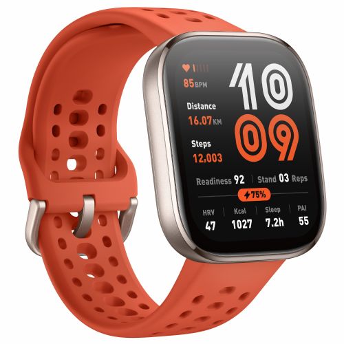 Pametna ura Amazfit Bip 6 46 mm AMOLED zaslon, GPS, merilnik srčnega utripa, 5 ATM, rdeča