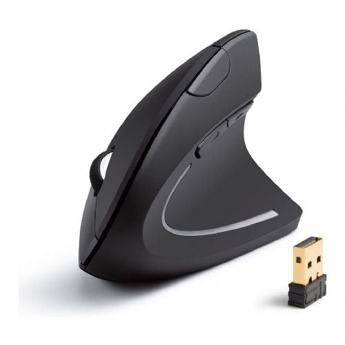 ANKER A7852 brezžična vertikalna ergonomska miška 2.4G z nano USB ključkom, gumboma naprej/nazaj (2x AAA bateriji nista priloženi)