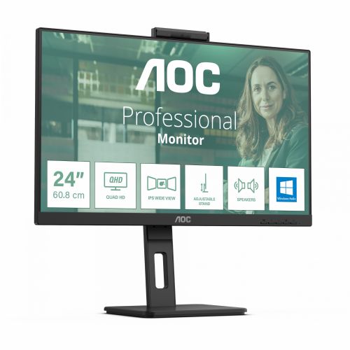 Monitor AOC Pro-line 24P3CW 60,5 cm (23,8"), 1920x1080 (FHD), 16:9 FHD IPS 4ms 75Hz HDMI DP USB-C 65W, crni zvučnik