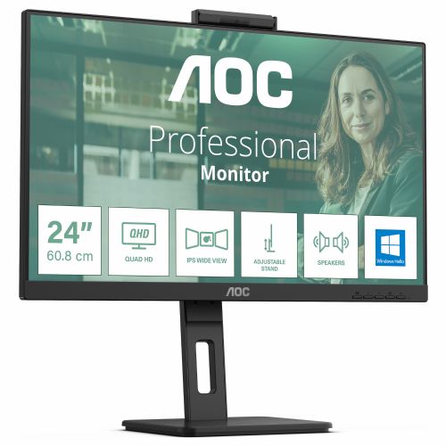 Monitor AOC Pro-line 24P3CW 60,5 cm (23,8"), 1920x1080 (FHD), 16:9 FHD IPS 4ms 75Hz HDMI DP USB-C 65W, črn zvočnik
