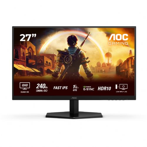Monitor AOC Q27G42ZE 68,6 cm (27"), 2560x1440 (QHD), IPS, 300cd/m2, 1ms, 0,3ms, 16:09 Hitri IPS črno/rdeči
