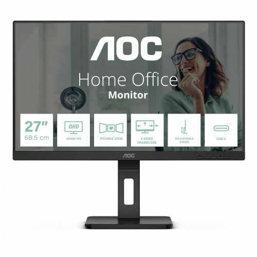 Monitor AOC Q27P3CV 68,6 cm (27"), 2560x1440 (QHD), IPS, 350 cd/m2, 16:09 HDMI+DP+USB-C IPS crni maloprodajni