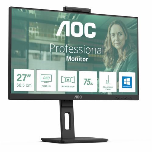 Monitor AOC Q27P3CW 68,6 cm (27"), 2560x1440 (QHD), 16:09 HDMI+DP+USB-C IPS spletna kamera v maloprodaji
