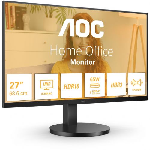 Monitor AOC U27B3CF 68,6 cm (27"), 3840 x 2160 (4K UHD), IPS, 350cd/m2, 16:09 2xHDMI+USB-C 4K Lift črn