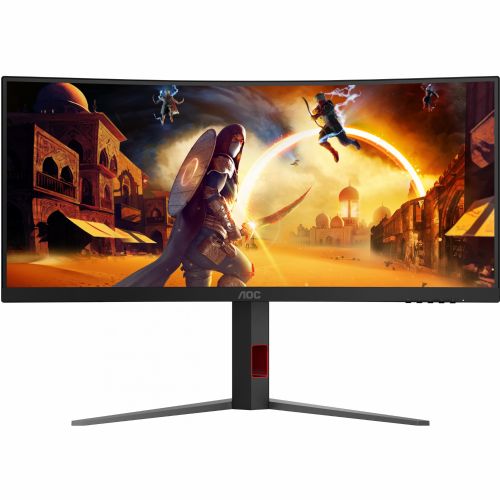 Monitor AOC CU34G4Z 86,36 cm (34''), 3440x1440 (WQHD), VA, 450cd/m2, 1 ms 2 x HDMI DP USB črna/rdeča