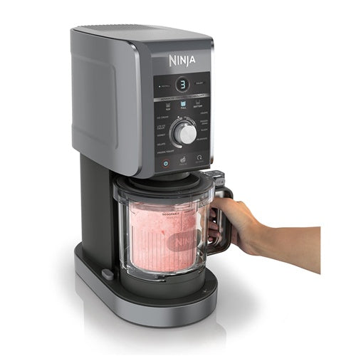 Aparat za sladoled Ninja CREAMi Deluxe NC502EU (črn/srebrn, za 2100 ml sladoleda, 800 W)