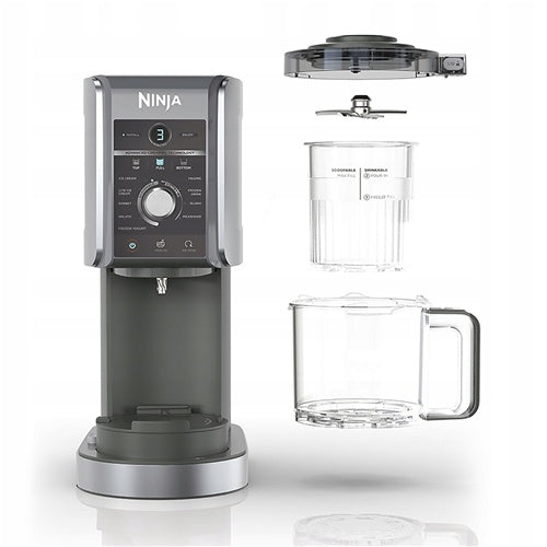 Aparat za sladoled Ninja CREAMi Deluxe NC502EU (črn/srebrn, za 2100 ml sladoleda, 800 W)