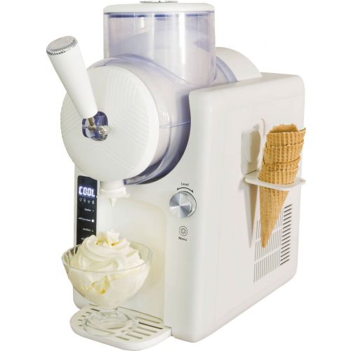 Aparat za sladoled 2 v 1 za ledeno kašo in mehki sladoled SOFIE (bel, za 1500 ml ledene kaše ali mehkega sladoleda, kompresor 150 W)
