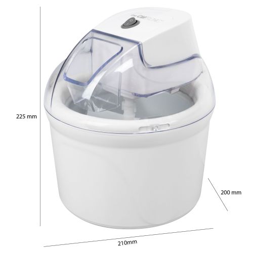 Aparat za sladoled Clatronic ICM 3764 (bel, za 1500 ml sladoleda, 12 W)