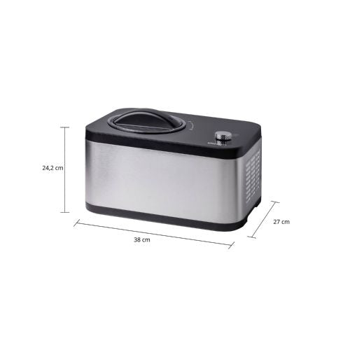 Aparat za sladoled in jogurt Unold 2-v-1 EVA (nerjaveče jeklo/črna, za 1500 ml sladoleda, kompresor 120 W)