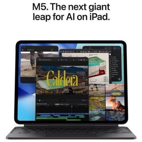 Tablični računalnik Apple iPad Pro M5 12,9" Ultra Retina XDR, 16 GB RAM, 1TB SSD, ProMotion 120 Hz, Space Black, zaščitno steklo