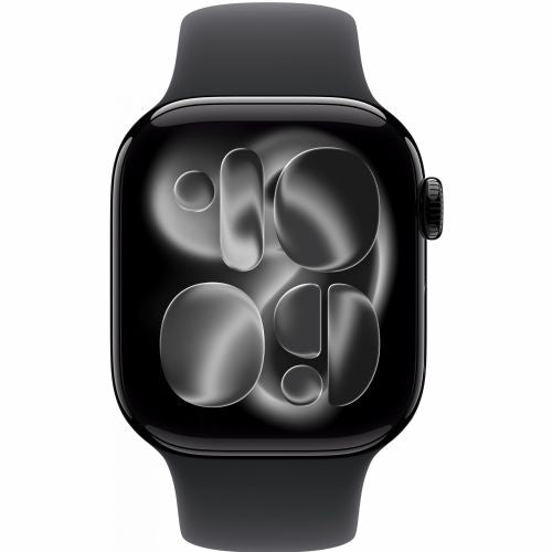 Pametna ura Apple Watch S11 Aluminium Cellular 42mm Diamantna črna (športni pašček črn) M/L