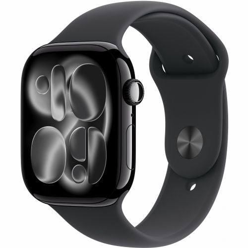 Pametna ura Apple Watch S11 Aluminium Cellular 46mm Diamantna črna (športni pašček črn) S/M