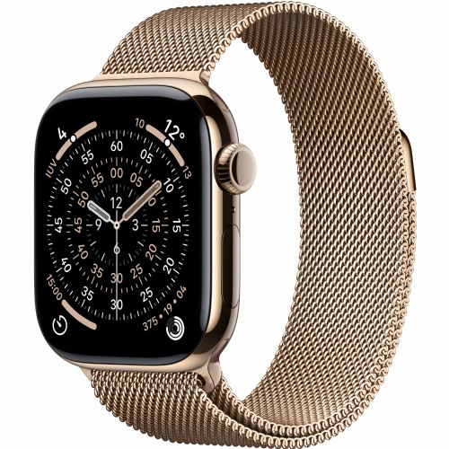 Pametna ura Apple Watch S11 Titan Gold Cellular 42 mm (zlati pašček Milanaise)