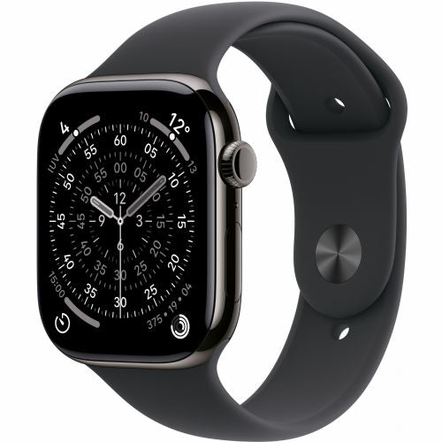 Pametna ura Apple Watch S11 Titanium Slate Cellular 46 mm (črn športni pašček) M/L