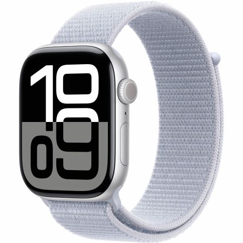Pametna ura Apple Watch Series 10 GPS 46 mm srebrno aluminijasto ohišje s športno zanko – moder oblak