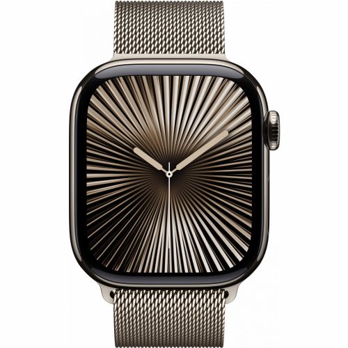 Apple Watch Series 10 GPS + Cellular 42 mm ohišje iz naravnega titana z naravno zanko Milanese
