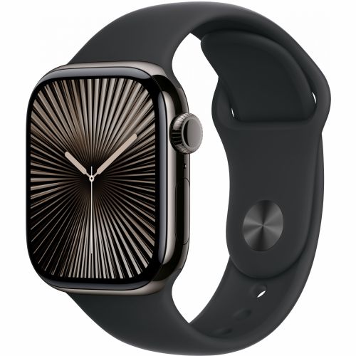 APPLE Watch Series 10 GPS + Cellular 42mm Slate Titanium Case with Black Sport Band - S/M