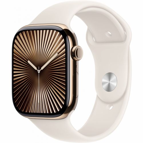 APPLE Watch Series 10 GPS + Cellular 46 mm Zlato ohišje iz titana s športnim pasom Starlight - M/L