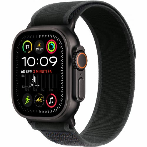 APPLE Watch Ultra 2 GPS + Cellular 49 mm črno ohišje iz titana s črno zanko za sledi - S/M