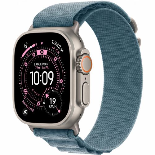 Pametna ura Apple Watch Ultra 3 Titanium Cellular 49mm naravna (alpska zanka, svetlo modra) srednja