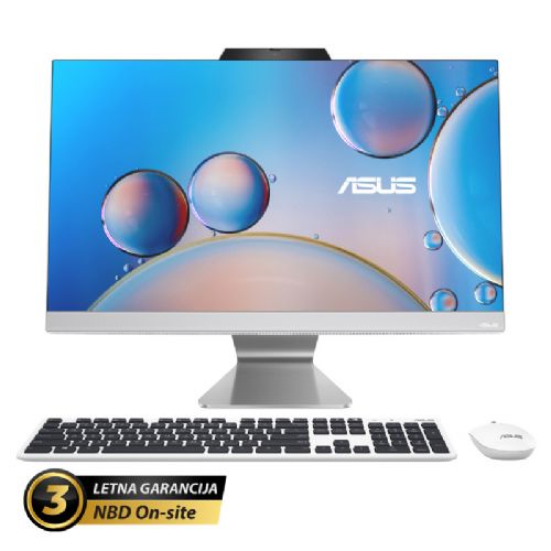 AIO računalnik ASUS A3402 23,8" (60,45cm) FHD i7-1355U 16GB 512GB Windows 11 Pro tipkovnica + miška bel (A3402WVA-WB73C0X)