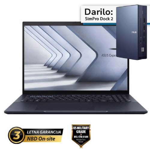 ASUS ExpertBook B5 16" (40,64 cm) WQXGA prijenosno računalo Intel Core 7 150U 32 GB 1 TB Windows 11 Pro (B5604CVA-WB75D0X)