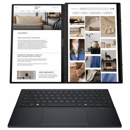 Prijenosno računalo Asus ZenBook Duo Intel Ultra 9-285H/32/GB/SSD 2TB NVMe/35,6 cm (14") 3K OLED/DE/Win11Home, crno (UX8406CA-PZ068X)