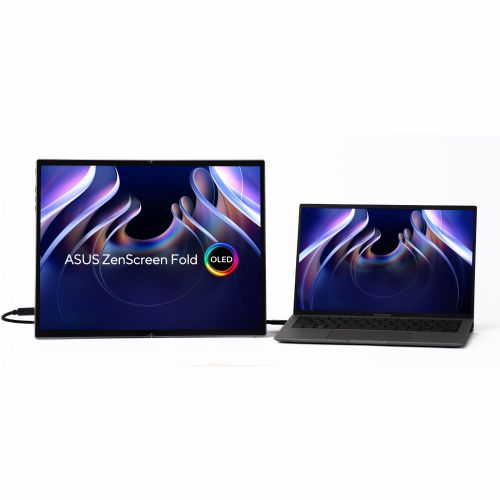 Monitor Asus ZenScreen Fold MQ17QH 43,94 cm (17,3"), 2560 x 1920 QHD, OLED, 500cd/m2, 0,2 ms, crni