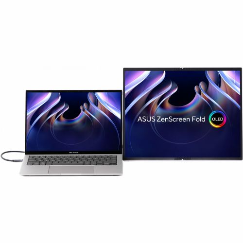 Monitor Asus ZenScreen Fold MQ17QH 43,94 cm (17,3"), 2560 x 1920 QHD, OLED, 500cd/m2, 0,2 ms, crni