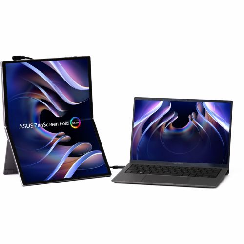 Monitor Asus ZenScreen Fold MQ17QH 43,94 cm (17,3"), 2560 x 1920 QHD, OLED, 500cd/m2, 0,2 ms, crni