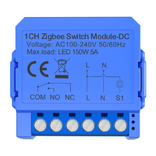Avatto ZWSM16-DC-1 inteligentni 1-kanalni ZigBee stikalni modul z breznapetostnim DC kontaktom