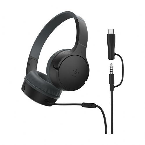 Belkin SoundForm žične otroške slušalke na ušesa, črne. AUD010hqBK