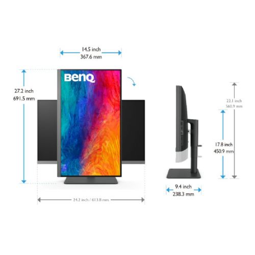 Monitor BenQ PD2706U, 68,6 cm (27"), 4K UHD, IPS, HDR, USB-C
