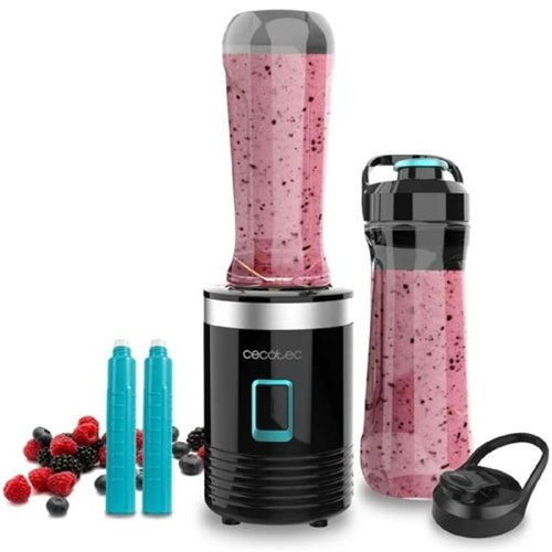 Blender za smoothije Cecotec Power Titanium 350 EasyGo (črn, 350 W, 2 x 600 ml vrča z ročajem za prenašanje)