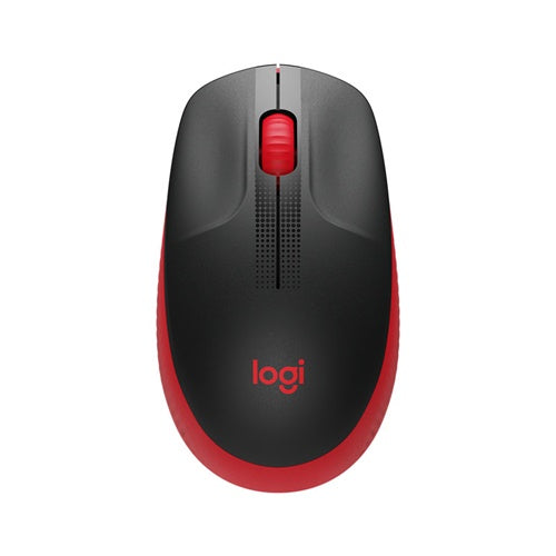 Brezžična miška Logitech M190, črna/rdeča