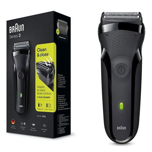 Brivnik Braun Series 3 300s, žično + brezžično delovanje, litij-ionska polnilna baterija, črn